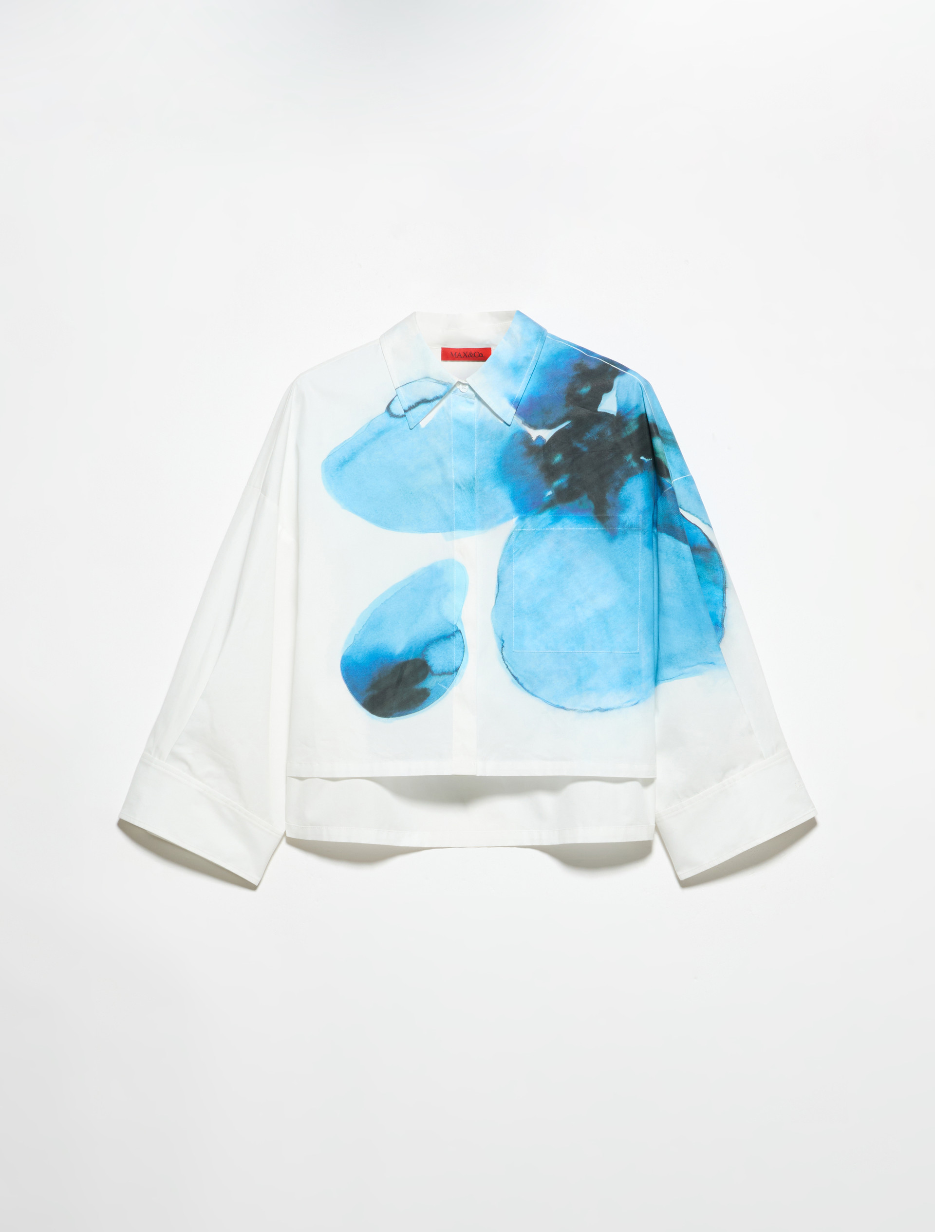 Cropped cotton-poplin shirt - CREAM - MAX&Co. - 5