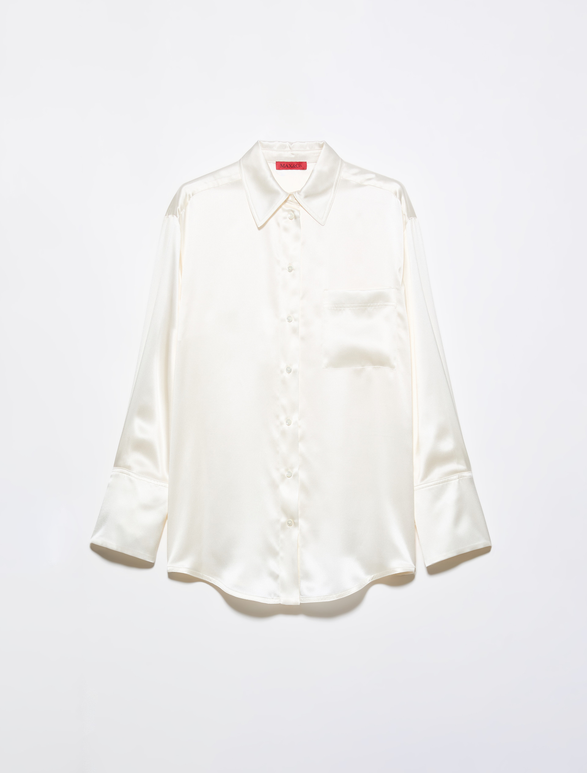 Camicia in raso di seta, avorio | MAX&Co. Camicia in raso di seta - AVORIO - MAX&Co. - 5