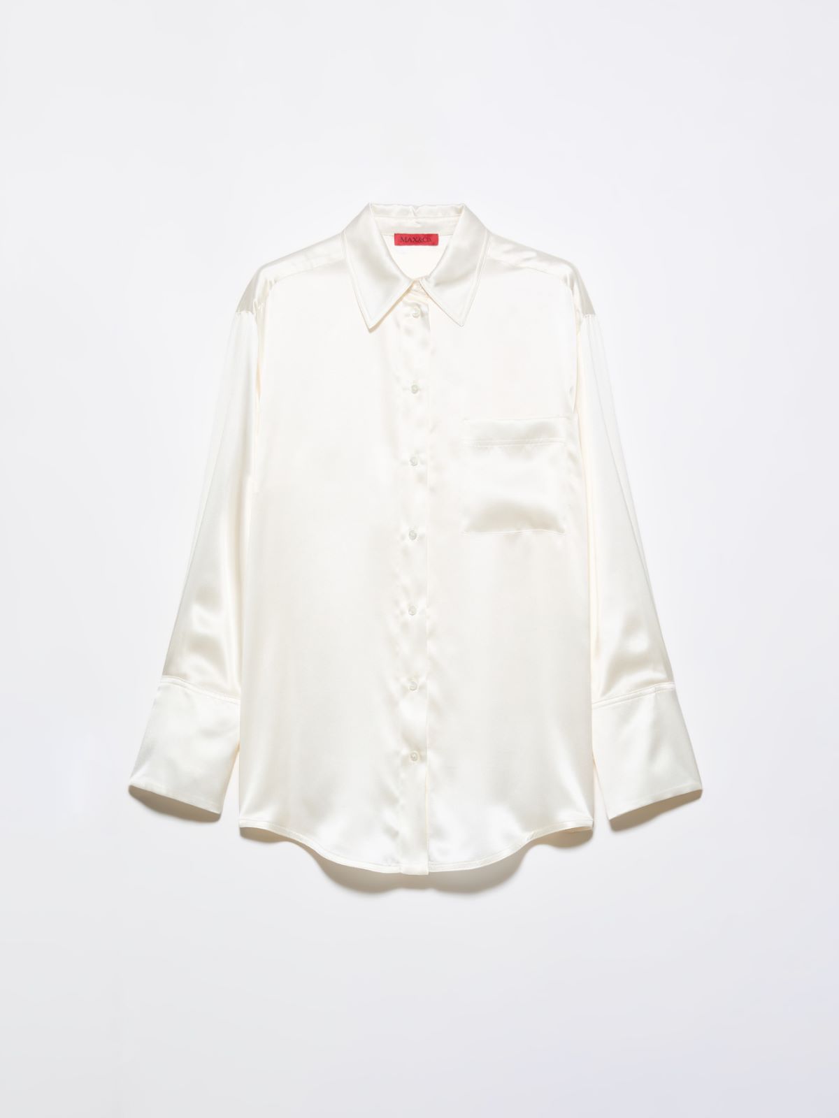 Camicia in raso di seta, avorio | MAX&Co. Camicia in raso di seta - AVORIO - MAX&Co. - 5