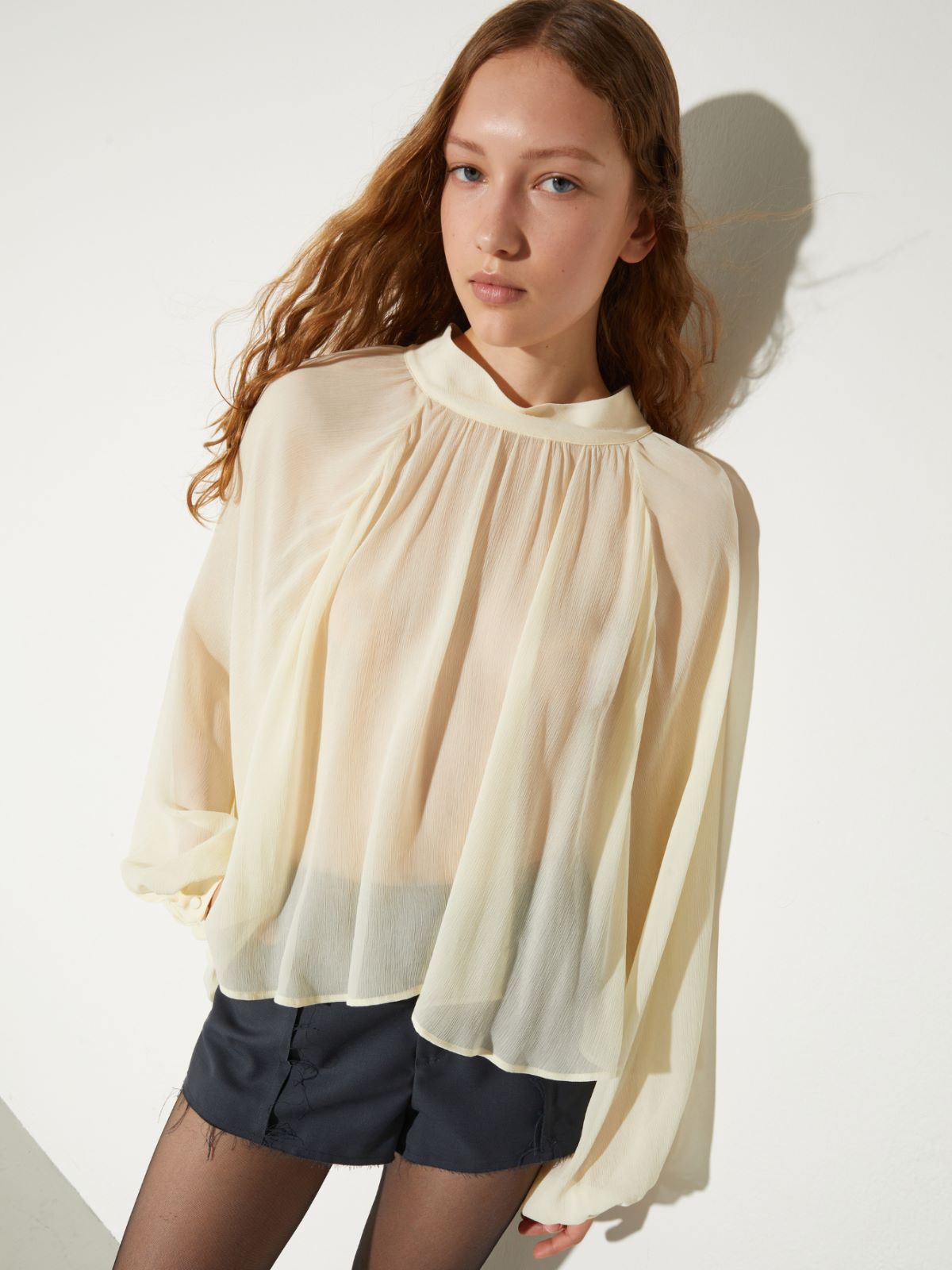 Crepon circle shirt, vanilla | MAX&Co. Crepon circle shirt - VANILLA - MAX&Co.