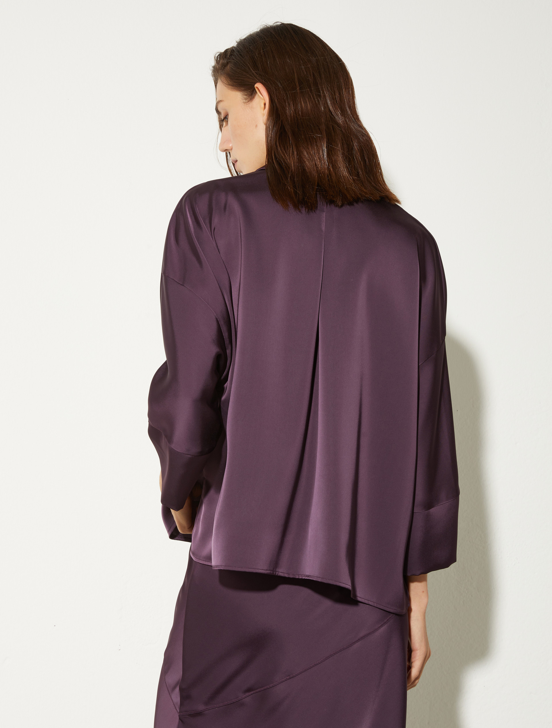 Hemdbluse aus fließendem Satin - AUBERGINE - MAX&Co. - 2