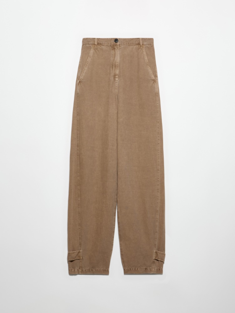 Barrel Leg Twill-Hose - KAKAO - MAX&Co.