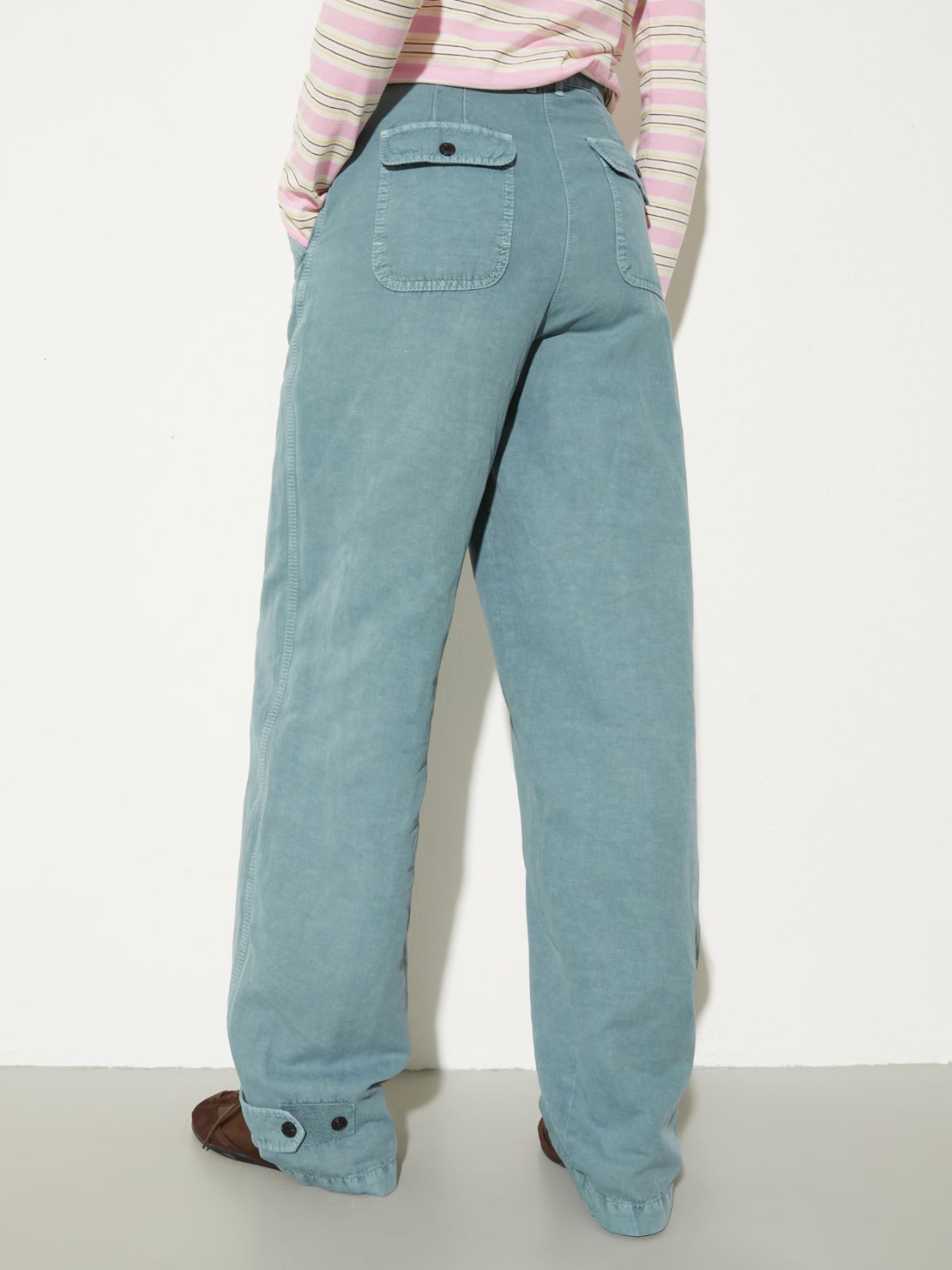 [マローゾ]  ワイドフィット ツイル パンツ - QUARTZ - MAX&Co. - 2