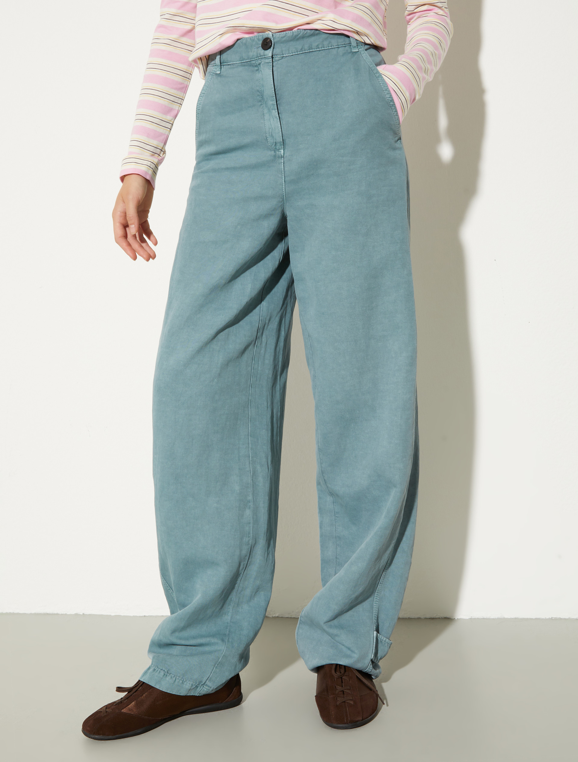 [マローゾ]  ワイドフィット ツイル パンツ - QUARTZ - MAX&Co. - 4