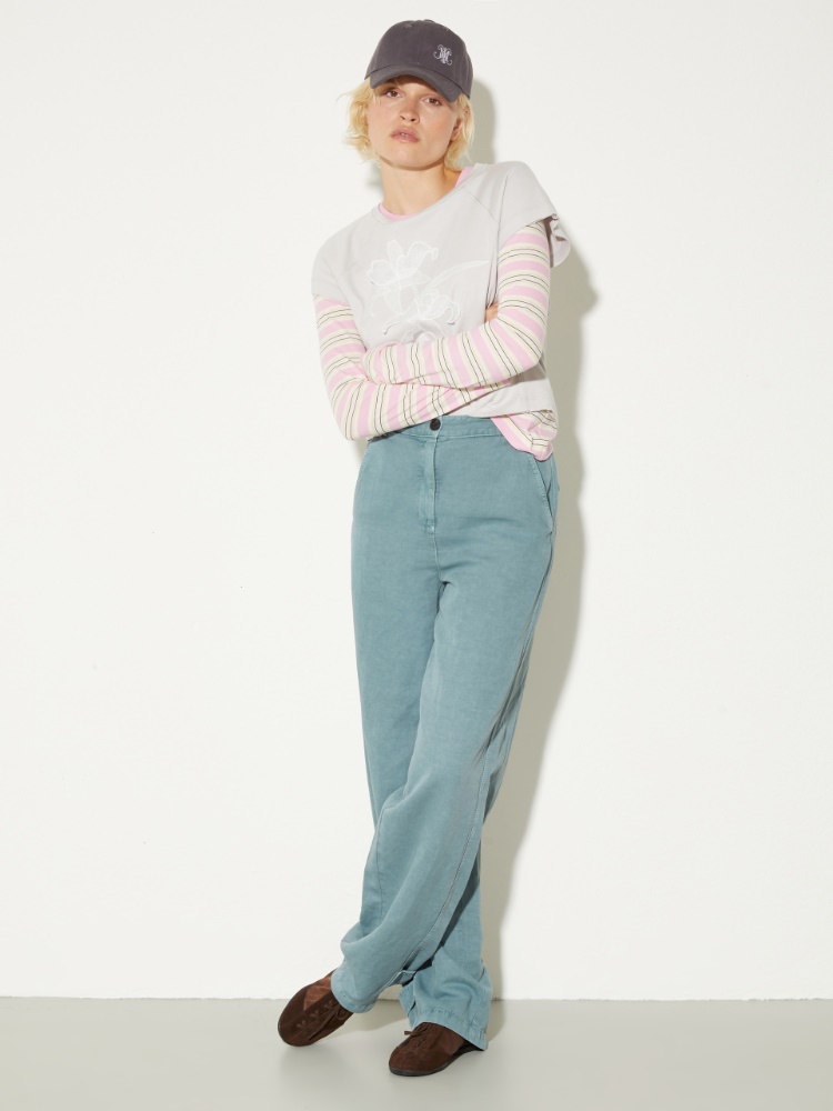 [マローゾ]  ワイドフィット ツイル パンツ - MAX&Co. - 4