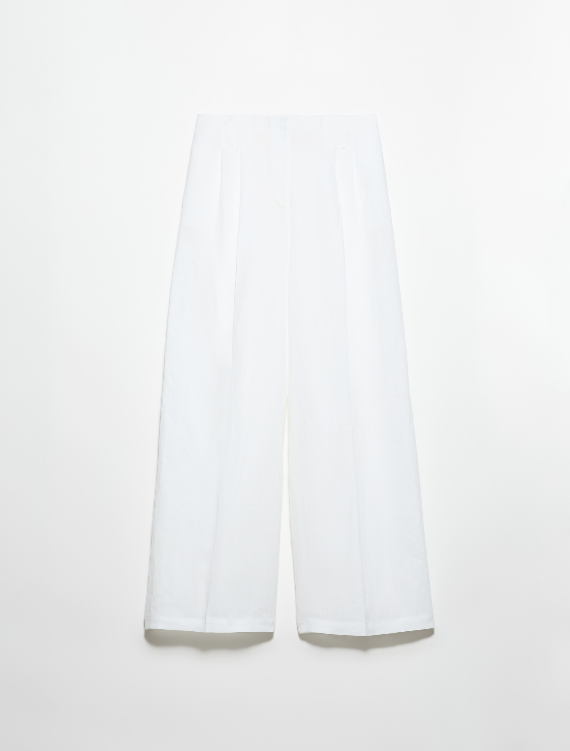 Wide-leg linen trousers - WHITE - MAX&Co. - 5