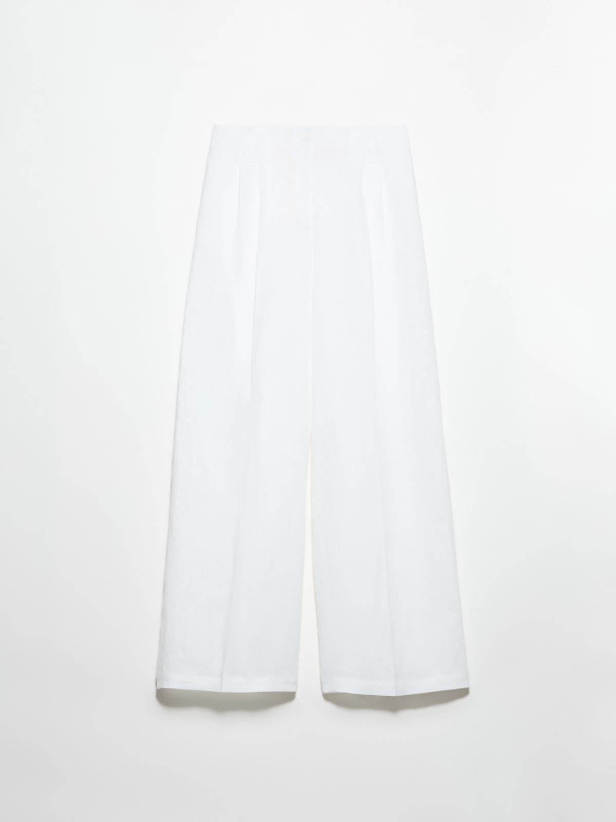 Wide-leg linen trousers - WHITE - MAX&Co. - 5