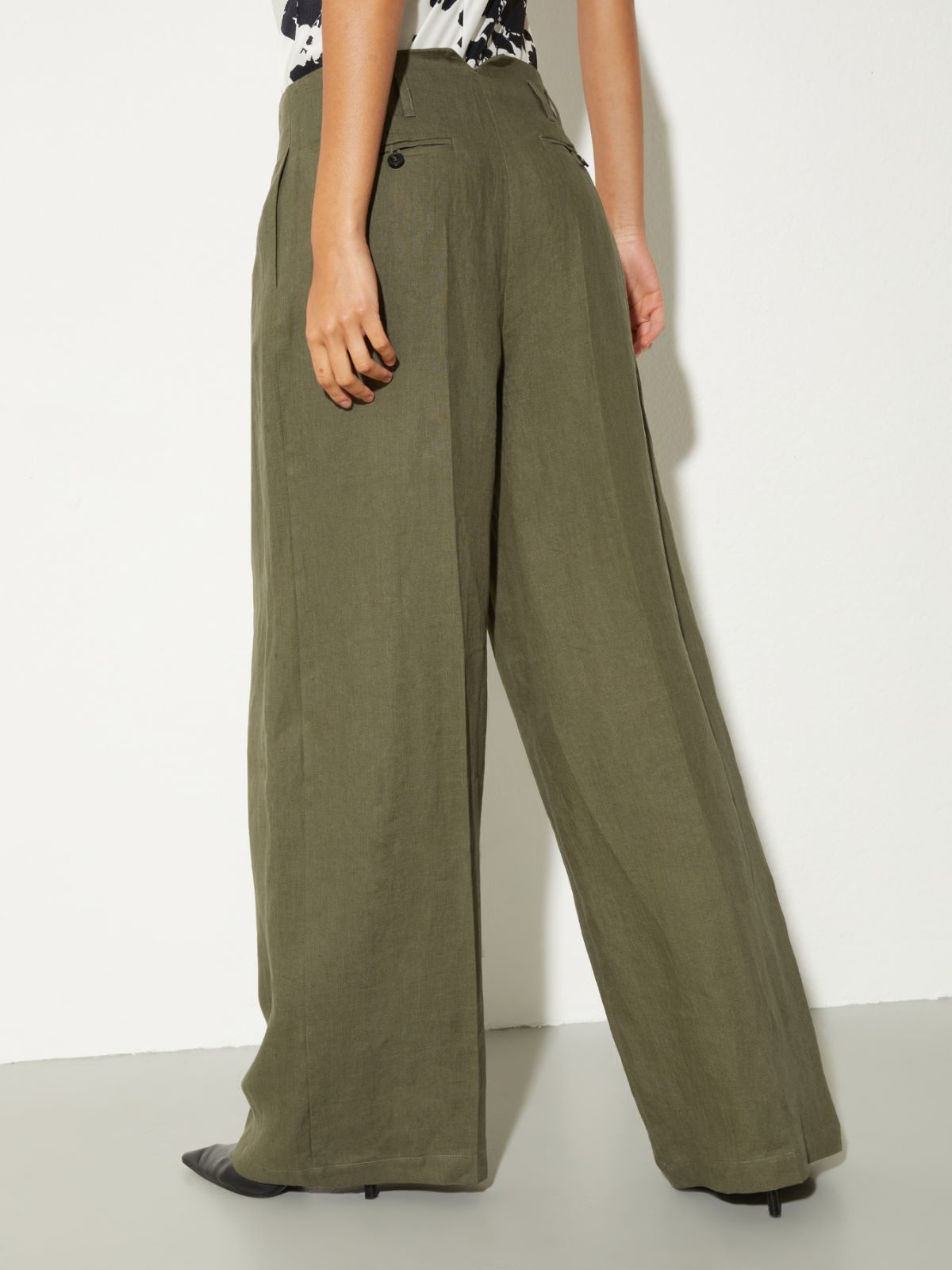 Wide-leg linen trousers - KAKI - MAX&Co. - 2