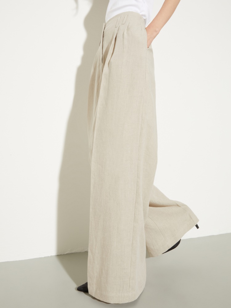 Wide-leg linen trousers - MAX&Co. - 3