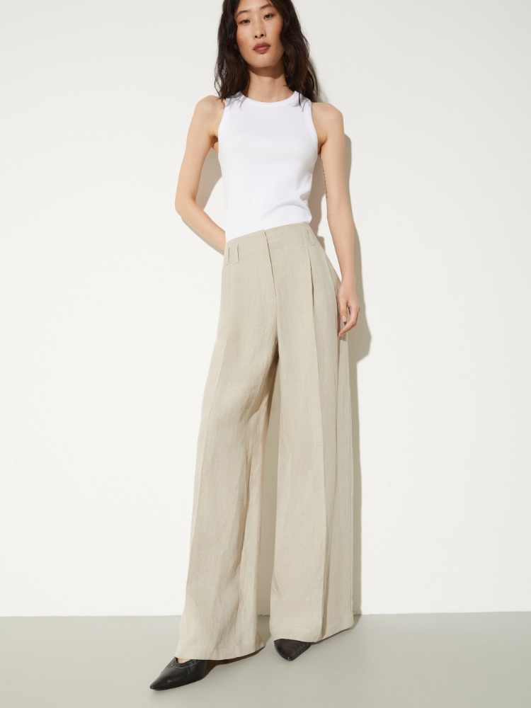 Wide-leg linen trousers - MAX&Co.
