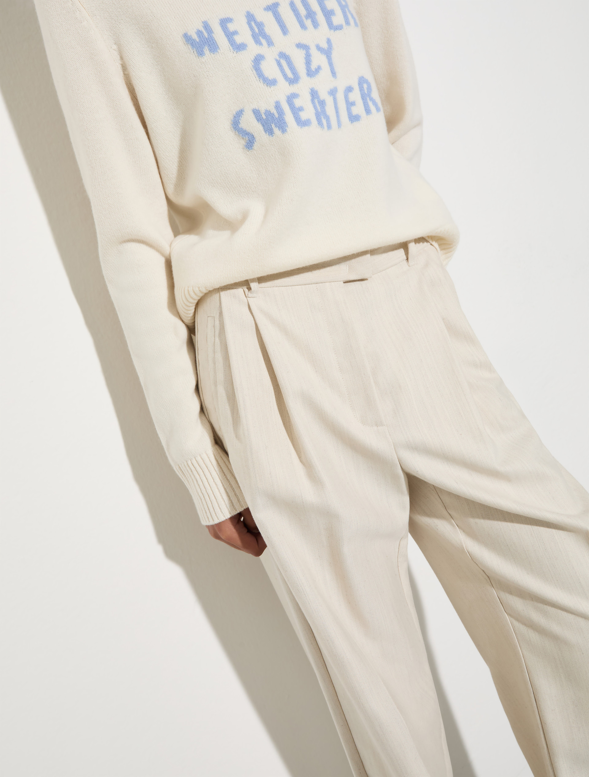 Undyed gabardine trousers, wool white | MAX&Co. Undyed gabardine trousers - WOOL WHITE - MAX&Co. - 3