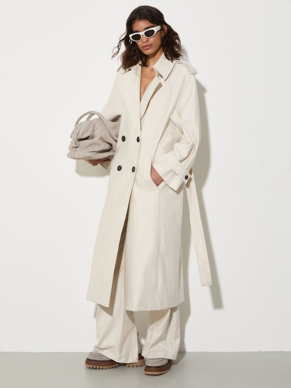 Undyed gabardine trousers, wool white | MAX&Co. Undyed gabardine trousers - WOOL WHITE - MAX&Co. - 4