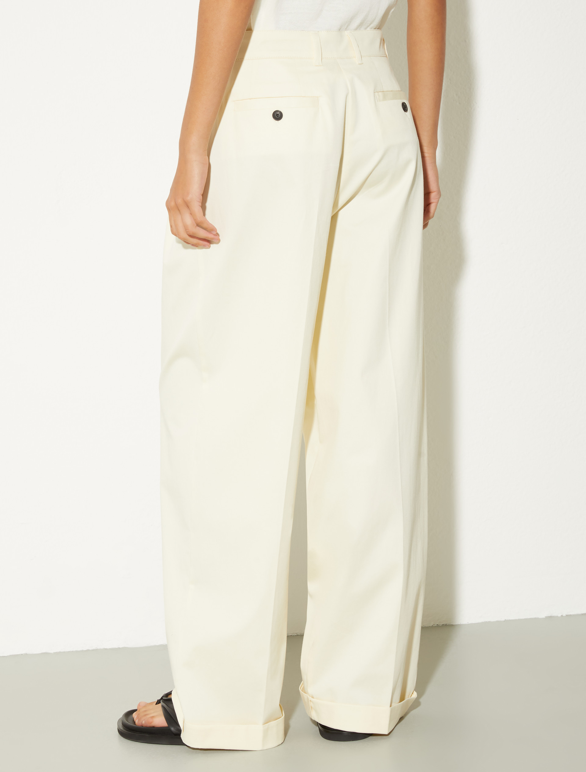 Wide-leg gabardine trousers, vanilla | MAX&Co. Wide-leg gabardine trousers - VANILLA - MAX&Co. - 2