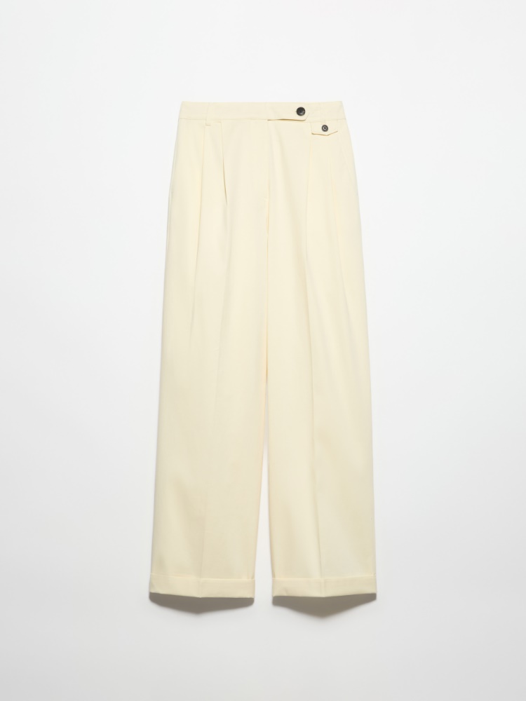 Wide-leg gabardine trousers - VANILLA - MAX&Co.