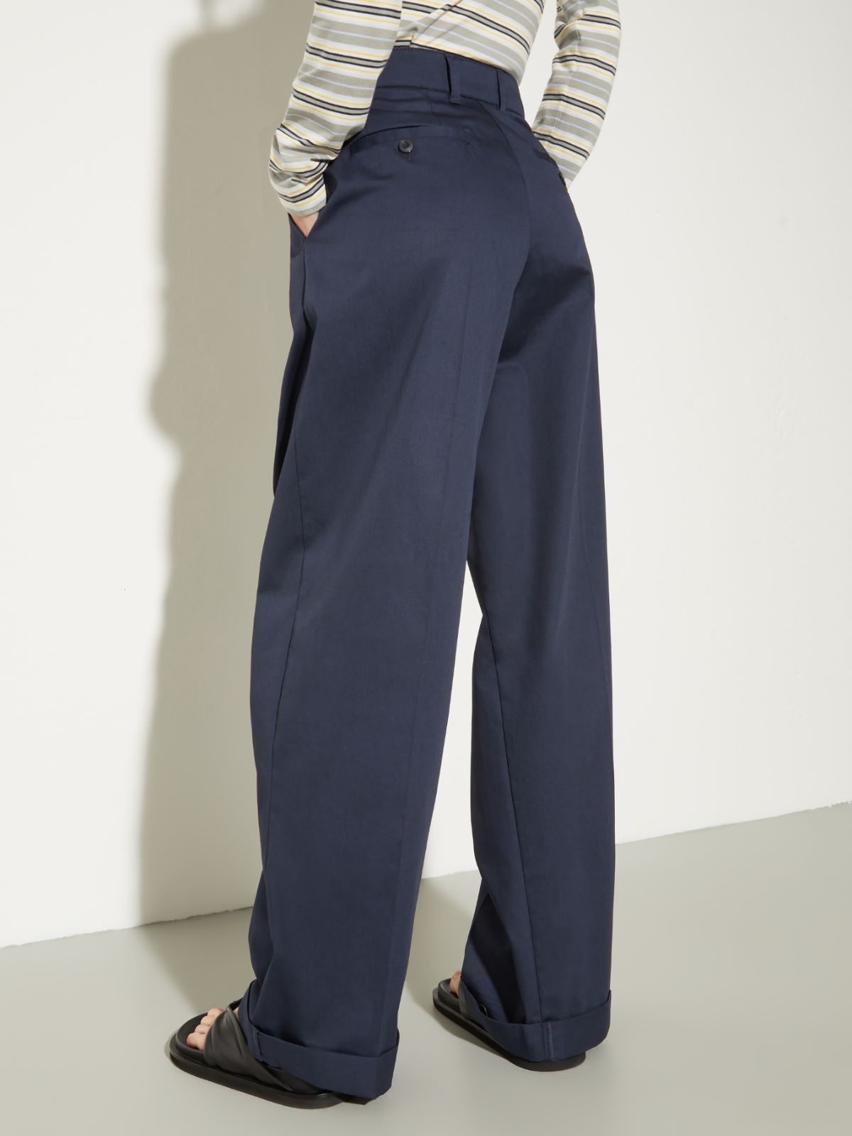 Wide-leg gabardine trousers - NAVY - MAX&Co. - 2