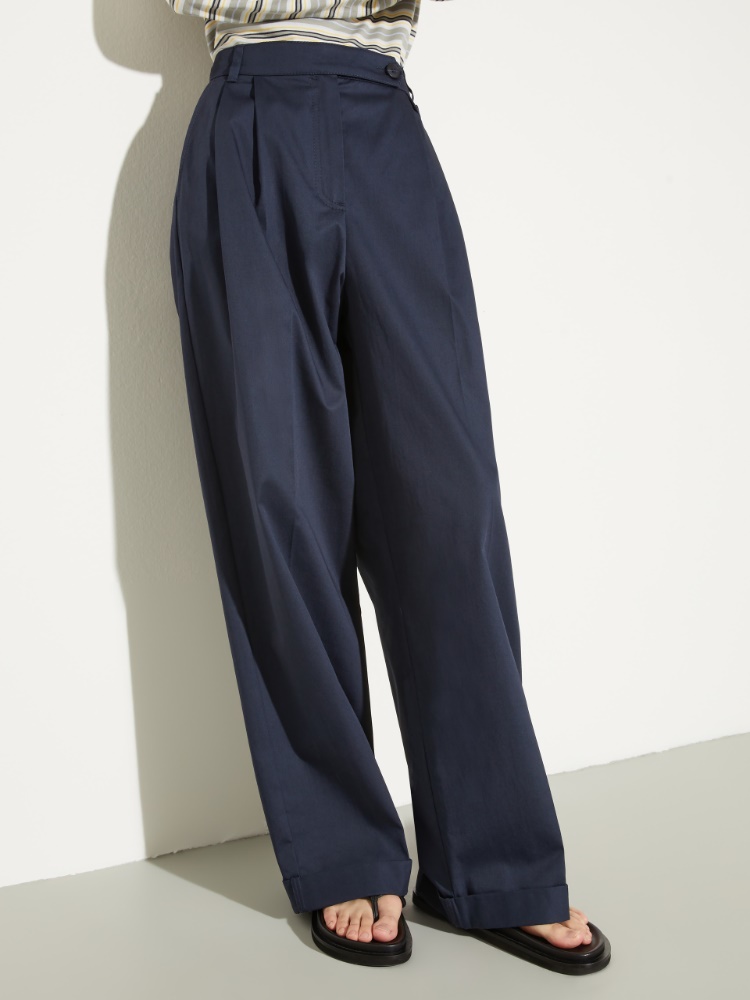 Wide-leg gabardine trousers - MAX&Co.
