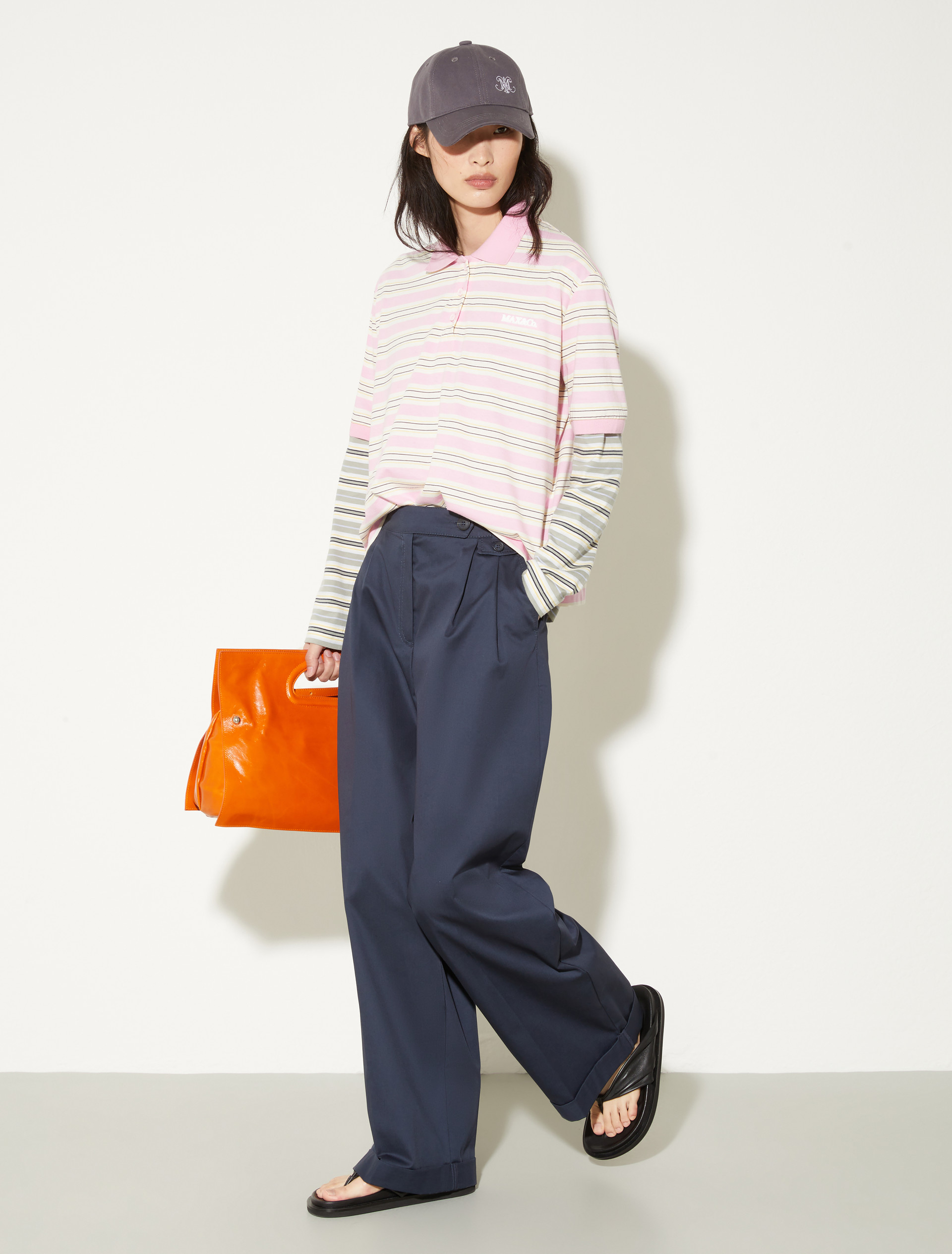 Wide-leg gabardine trousers - NAVY - MAX&Co. - 4