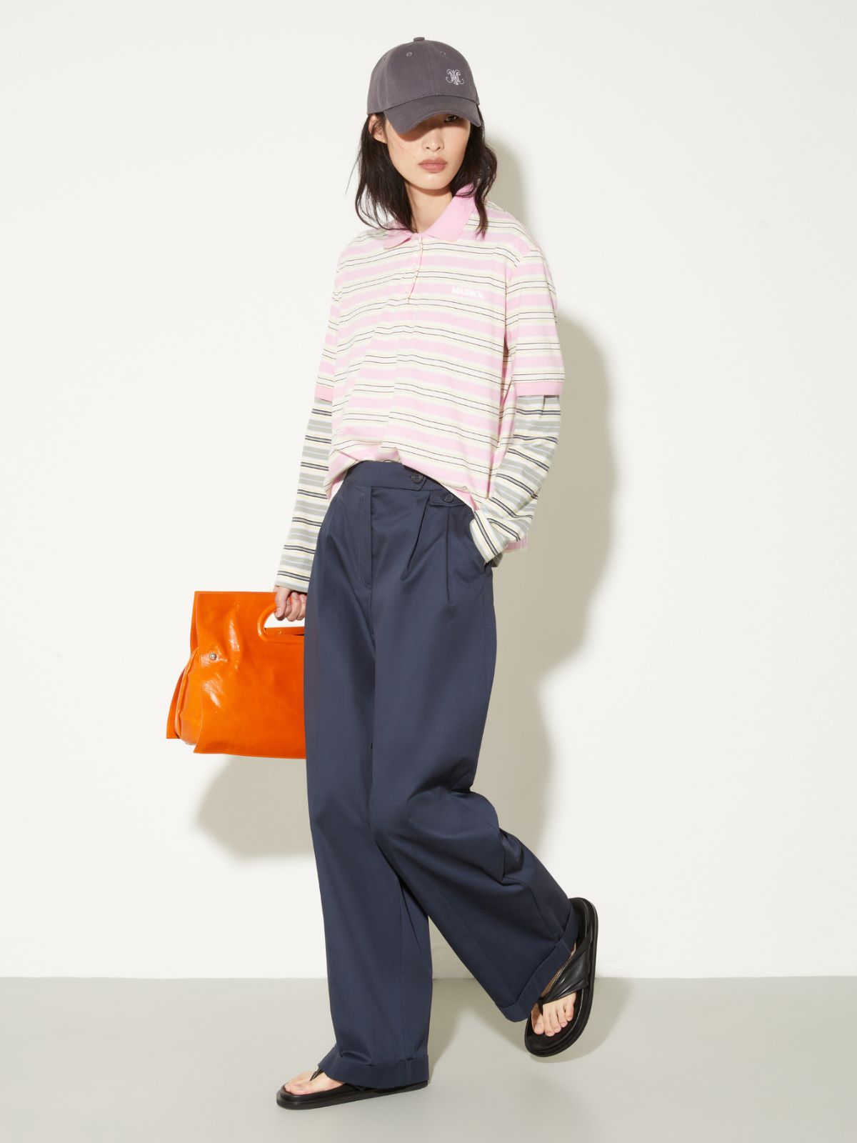 Wide-leg gabardine trousers - NAVY - MAX&Co. - 4
