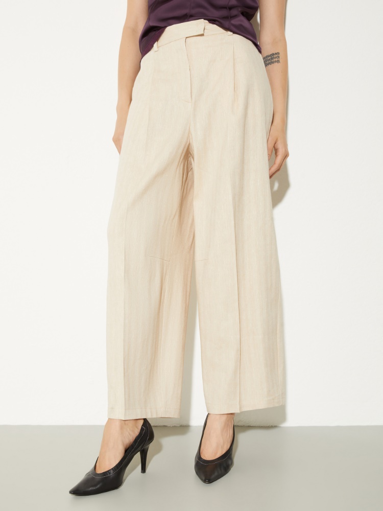 Wide-leg linen and cotton trousers - ROPE - MAX&Co.