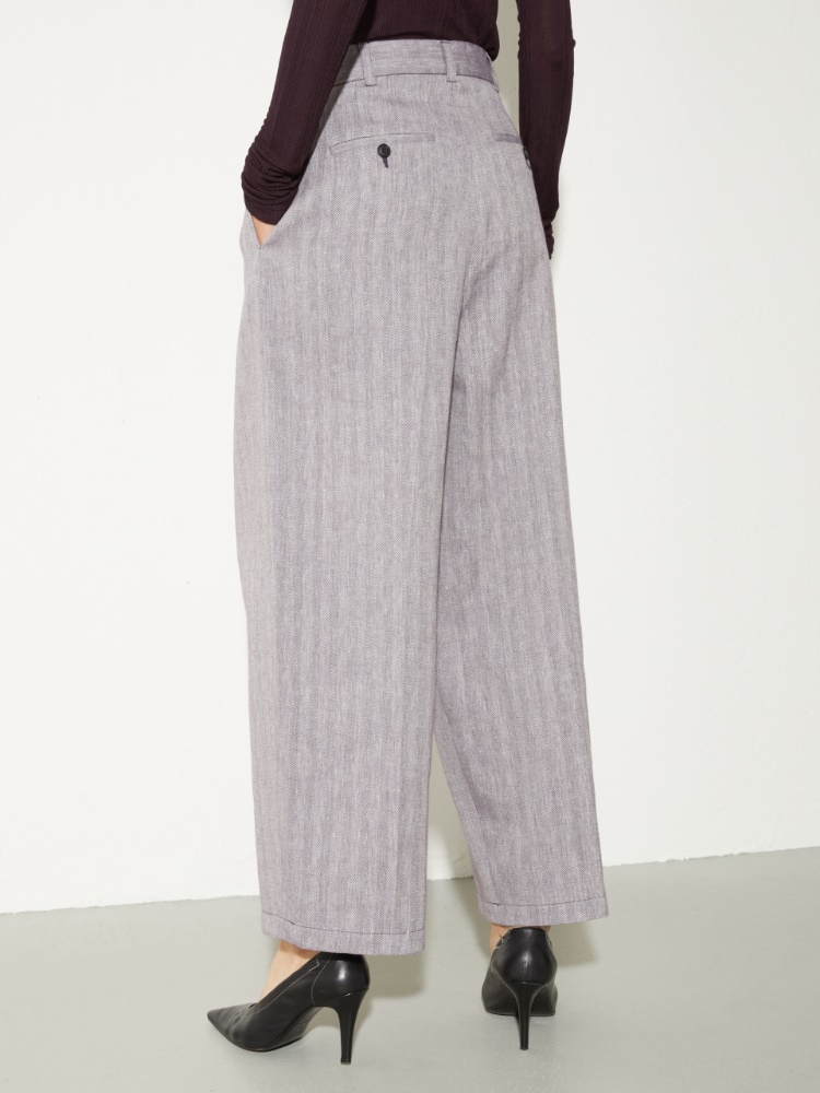 Wide-leg linen and cotton trousers - MAX&Co. - 2