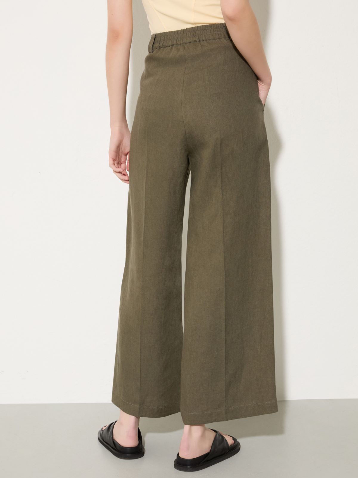 Pure linen trousers - KAKI - MAX&Co.