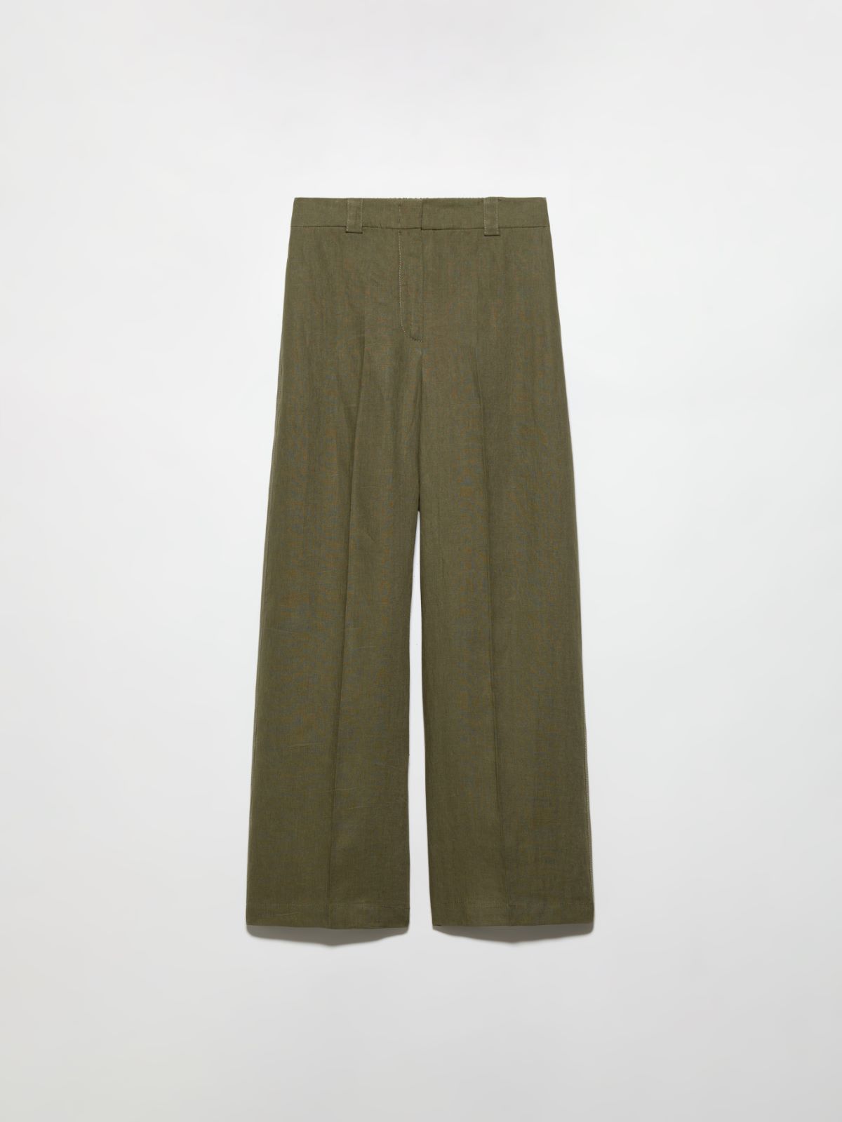 Pure linen trousers - KAKI - MAX&Co.