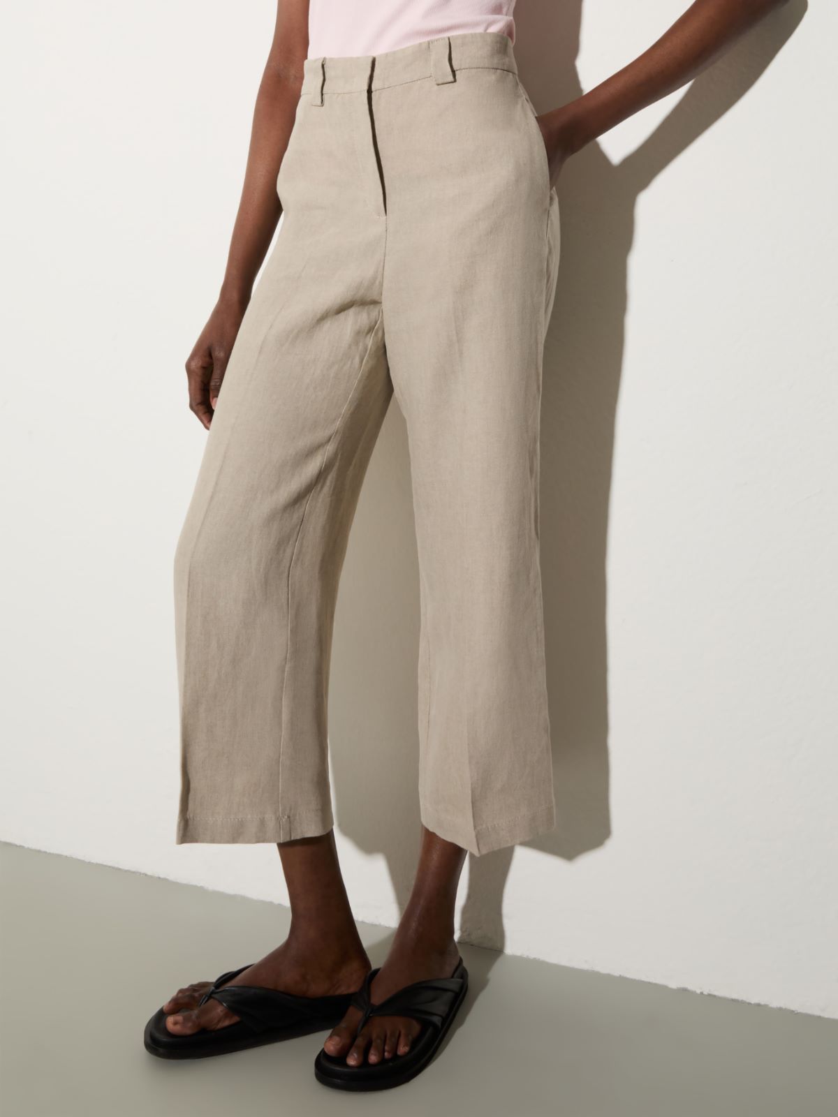 Pure linen trousers - OFF-WHITE - MAX&Co.