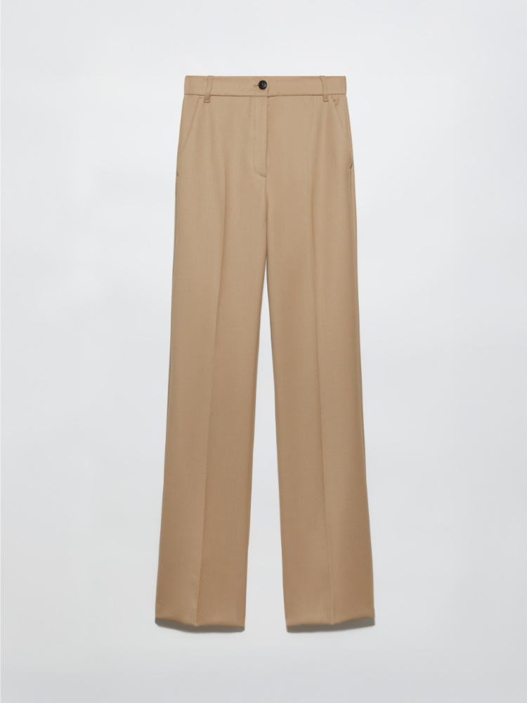 Wool-blend bootcut trousers - COFFEE - MAX&Co.