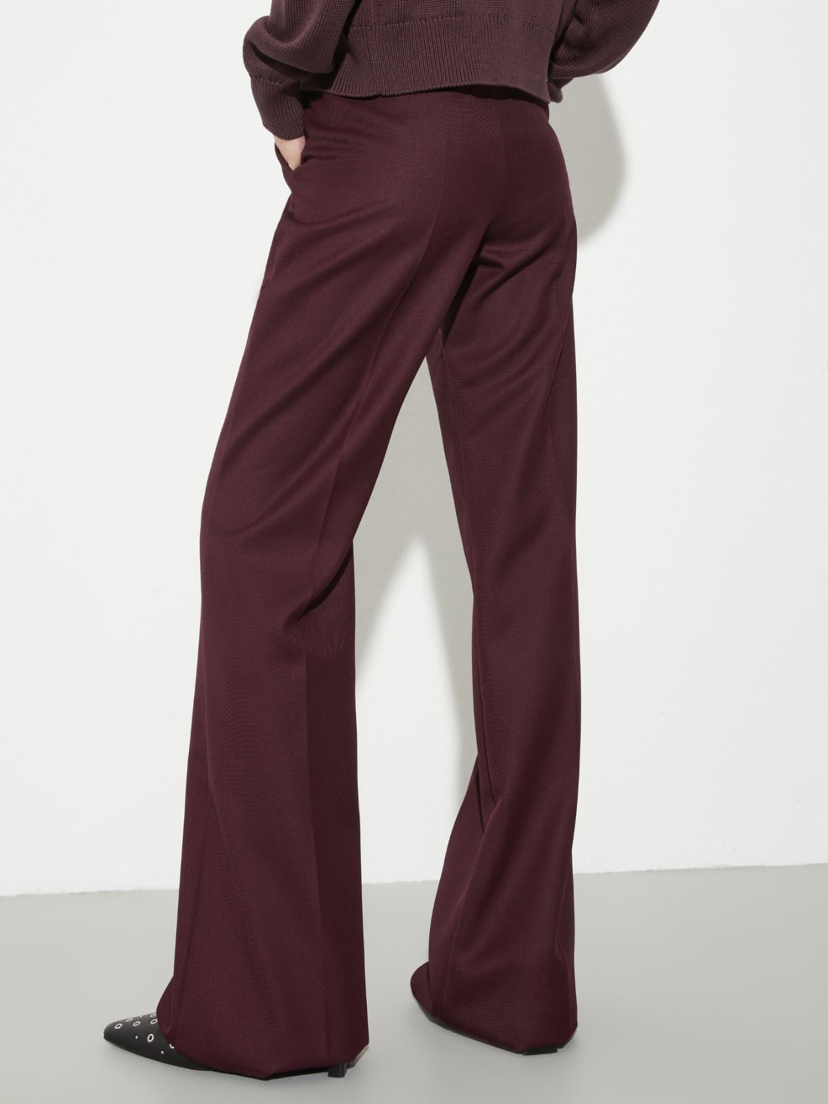 Wool-blend bootcut trousers - BORDEAUX - MAX&Co. - 2