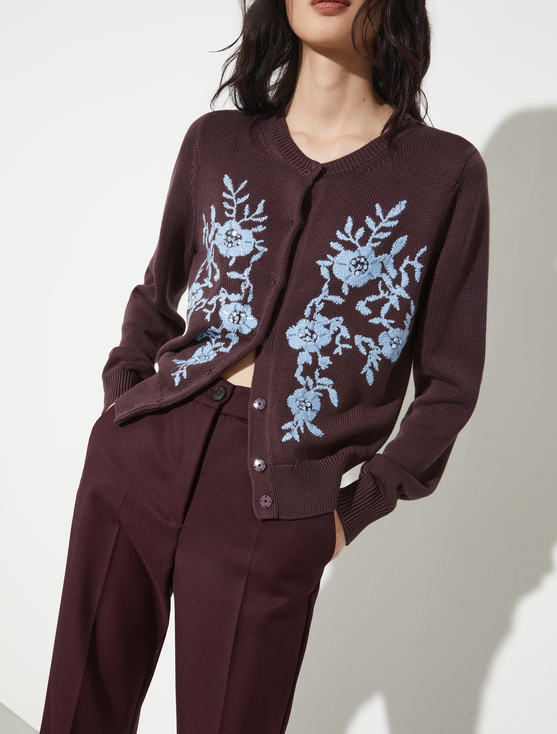 Wool-blend bootcut trousers - BORDEAUX - MAX&Co. - 3