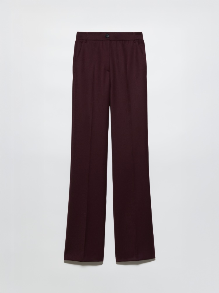 Wool-blend bootcut trousers - BORDEAUX - MAX&Co.