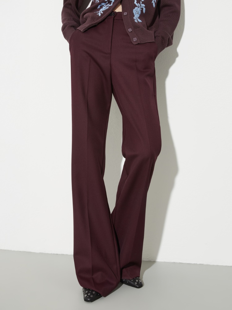 Wool-blend bootcut trousers Wool-blend bootcut trousers - BORDEAUX - MAX&Co.
