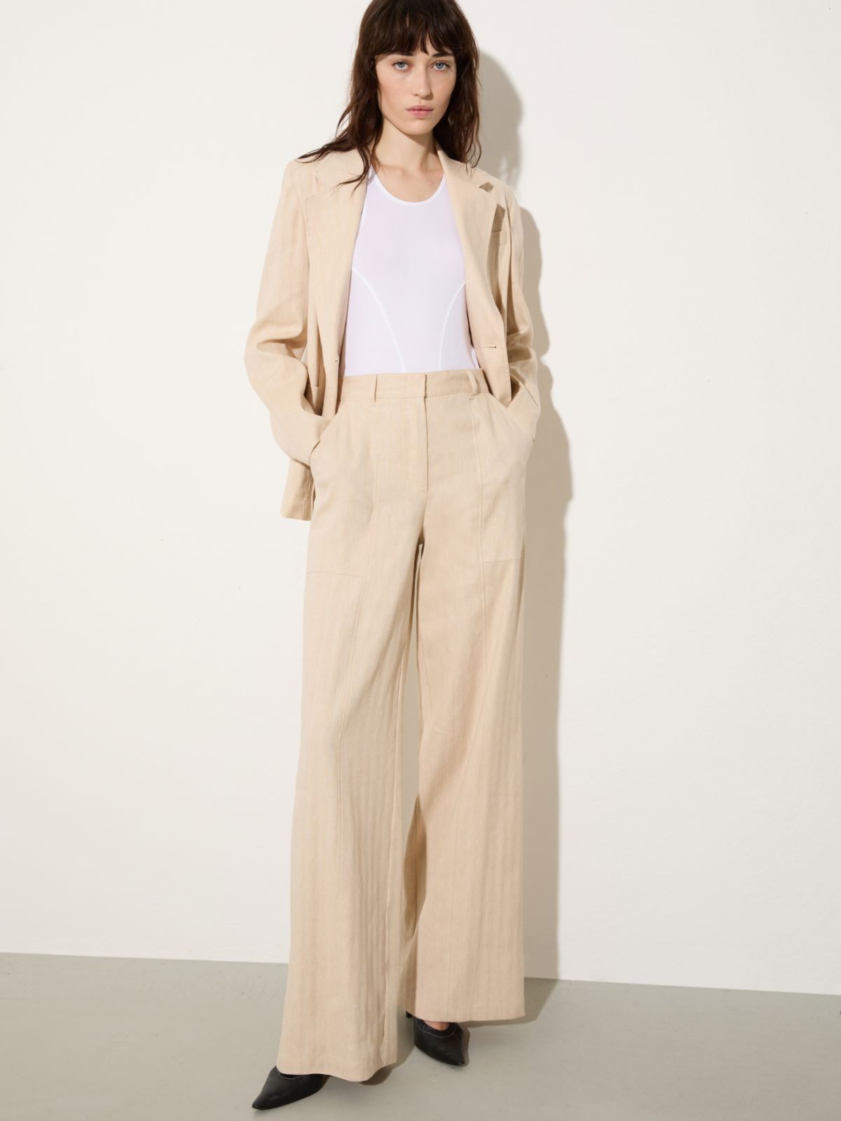 Pantalon en coton et lin - CHANVRE - MAX&Co.