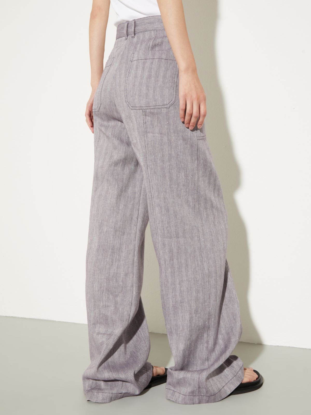 Pantalon en coton et lin - AUBERGINE - MAX&Co. - 2
