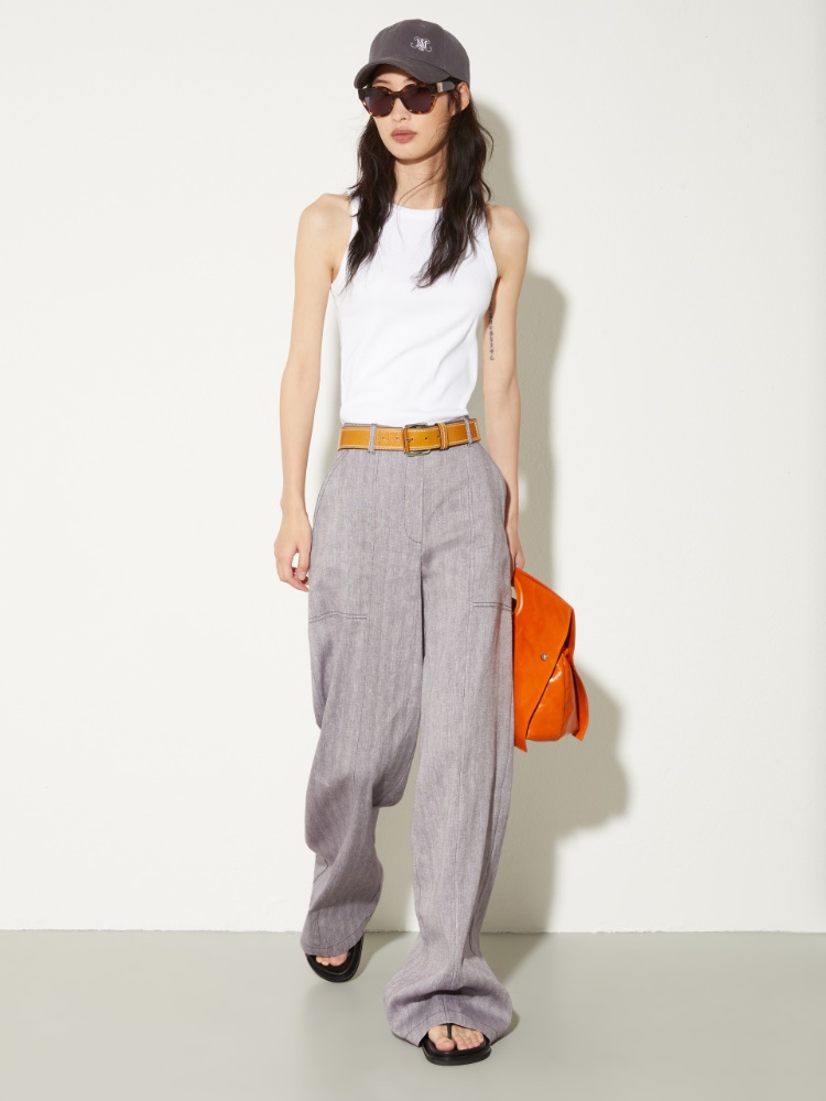 Linen and cotton trousers - MAX&Co. - 4