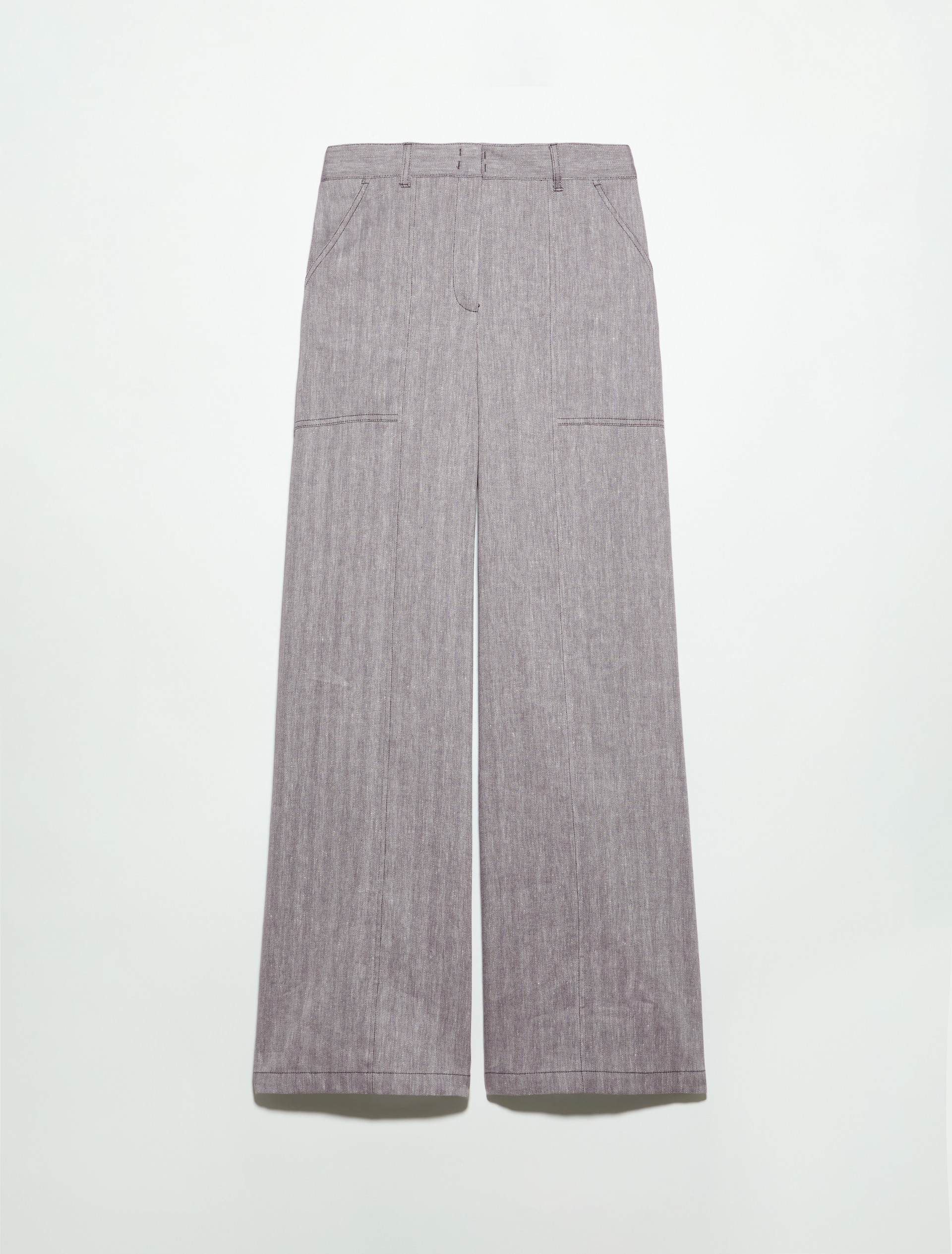 Pantalon en coton et lin - AUBERGINE - MAX&Co. - 5