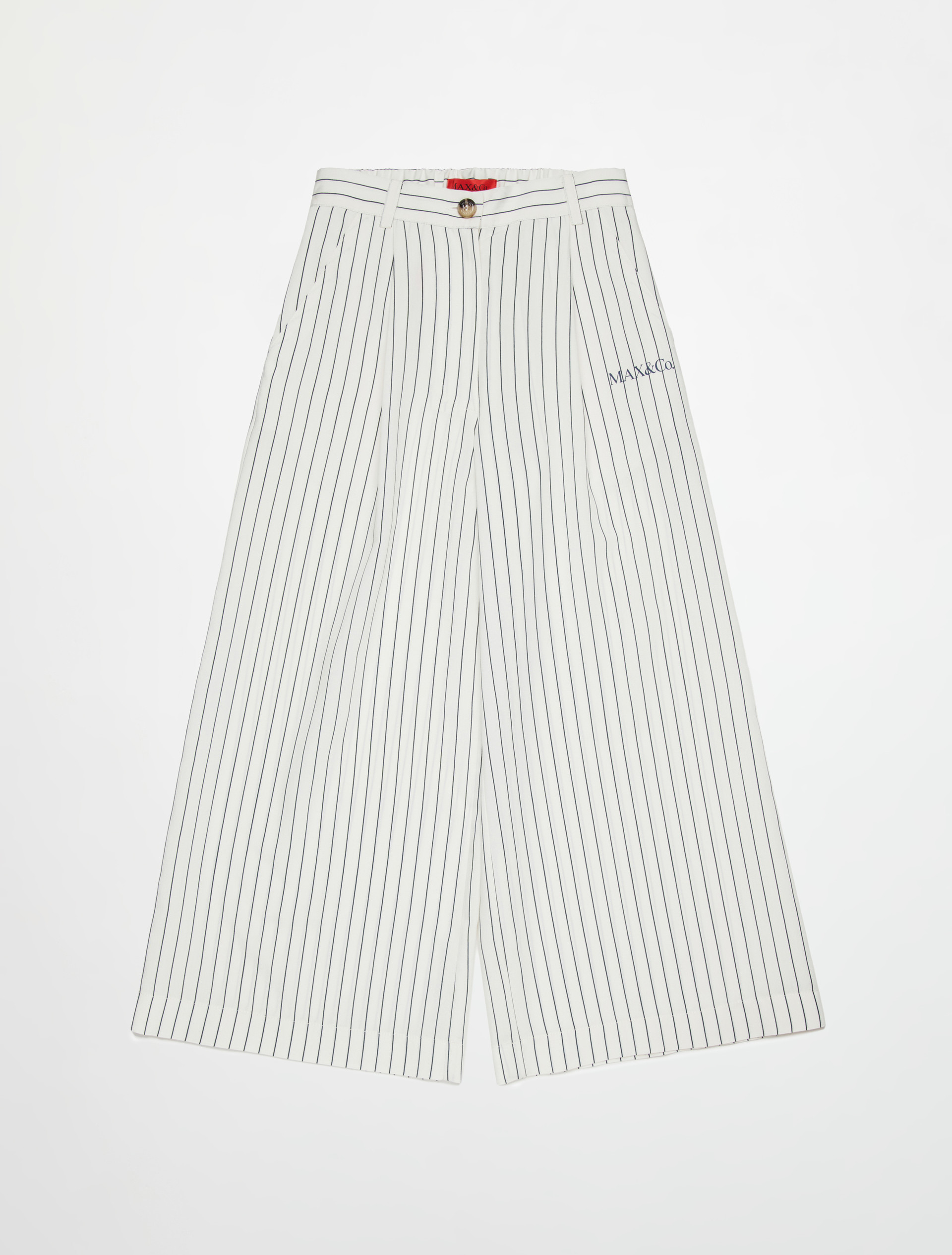 Pantalones palazzo de rayas con logo KID - WHITE - MAX&Co. - 3