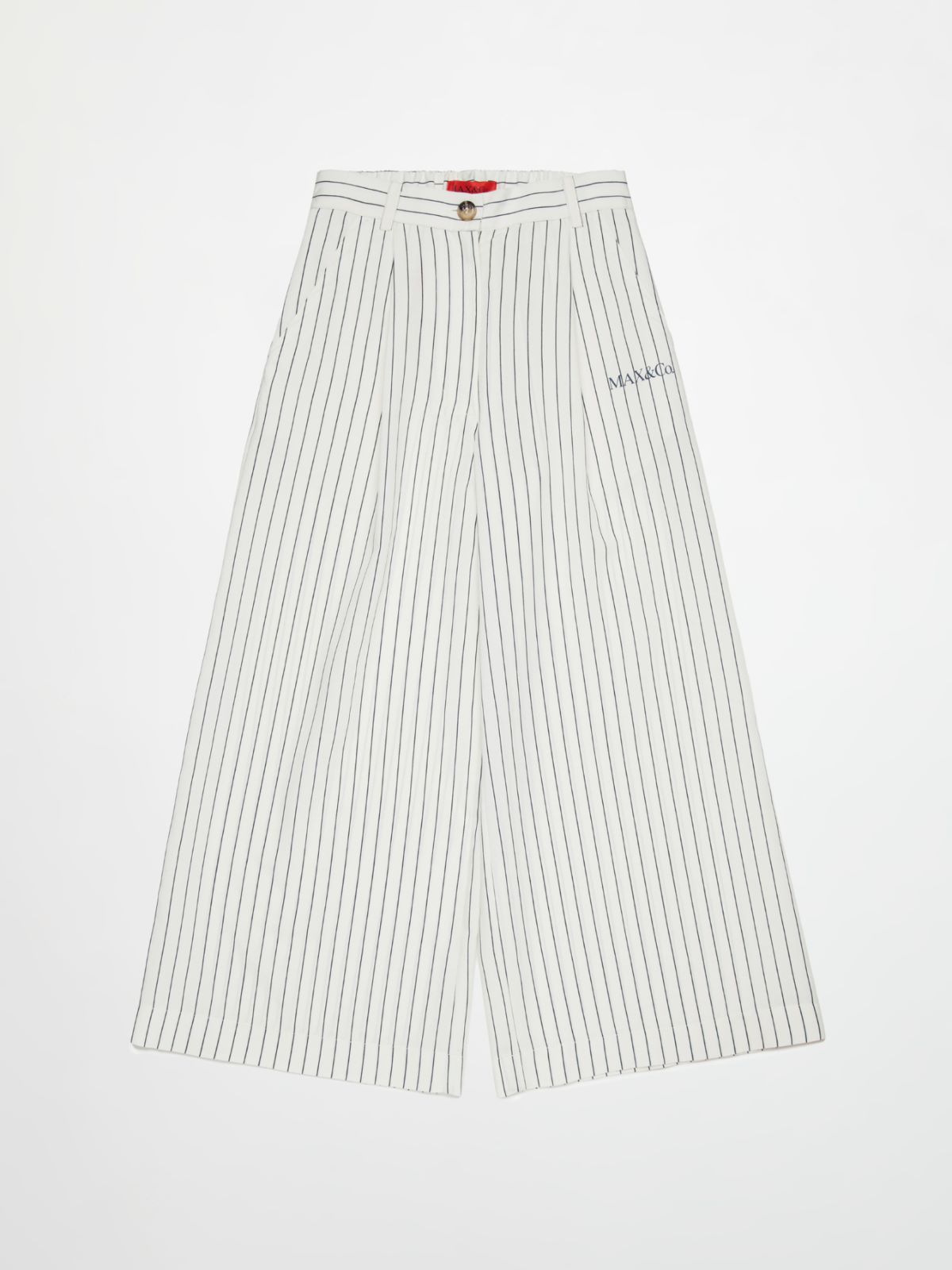 Pantalones palazzo de rayas con logo KID - WHITE - MAX&Co. - 3