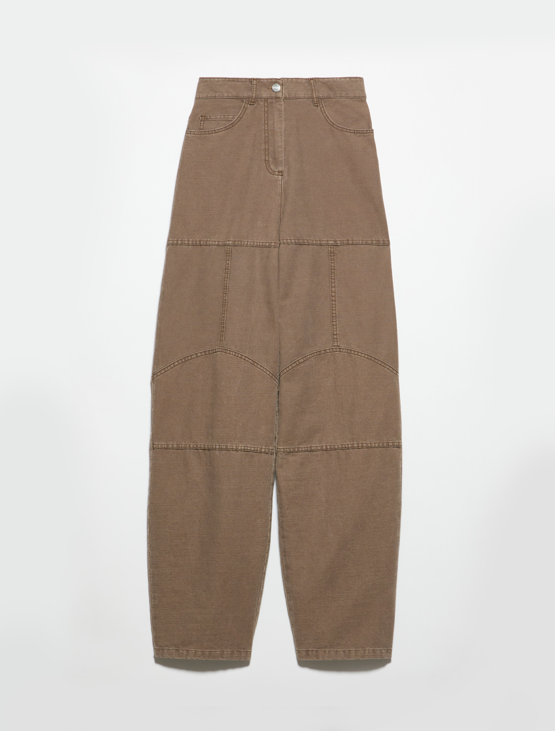 Barrel-leg canvas trousers - COFFEE - MAX&Co. - 5