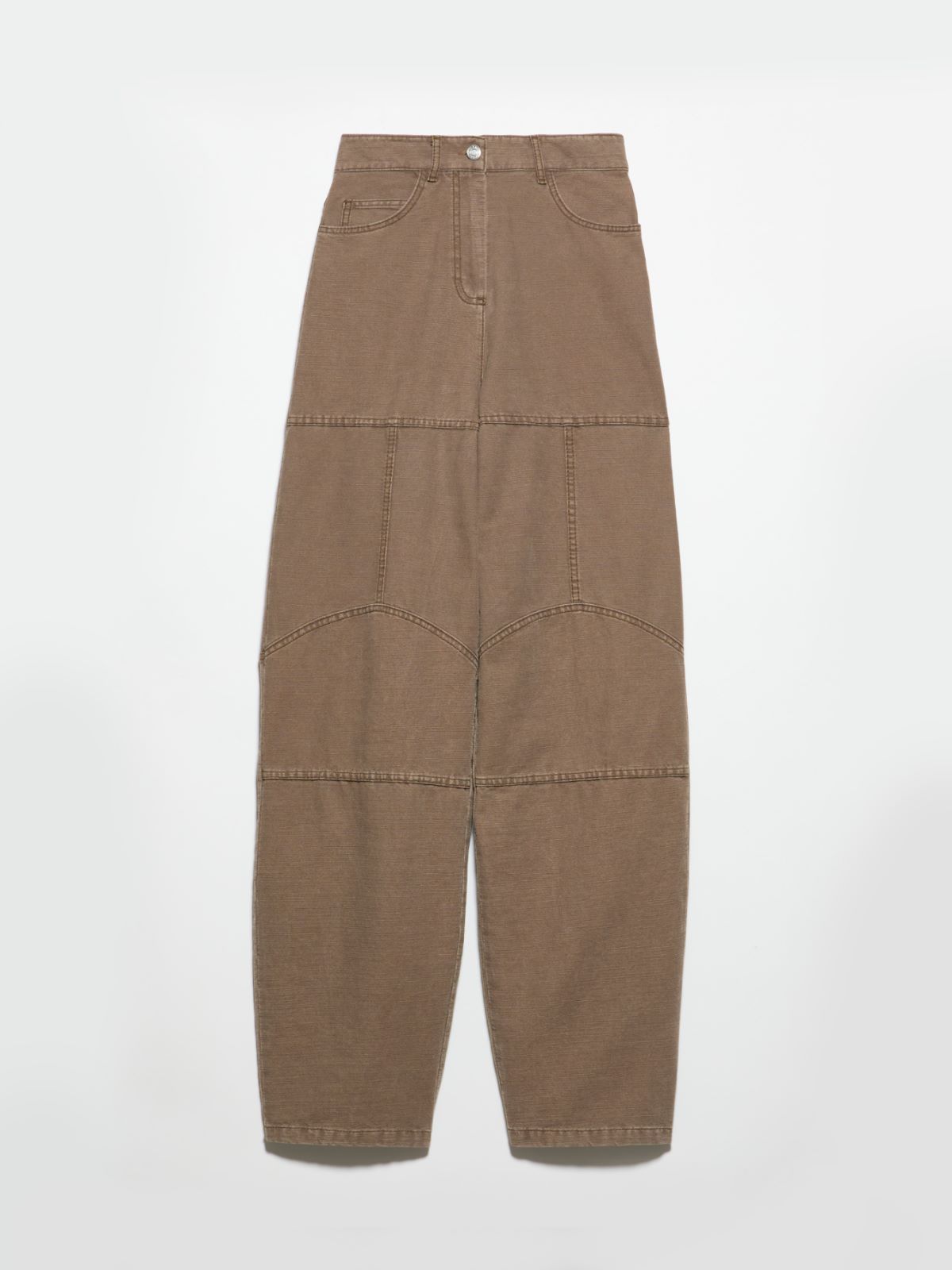 Barrel-leg canvas trousers - COFFEE - MAX&Co. - 5