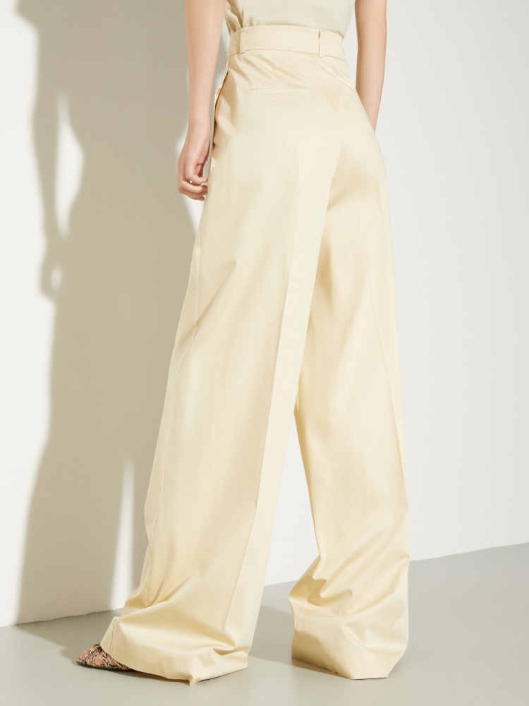 Wide-leg cotton-satin trousers - MAX&Co. - 2
