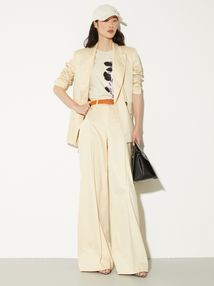 Wide-leg cotton-satin trousers - MAX&Co. - 4
