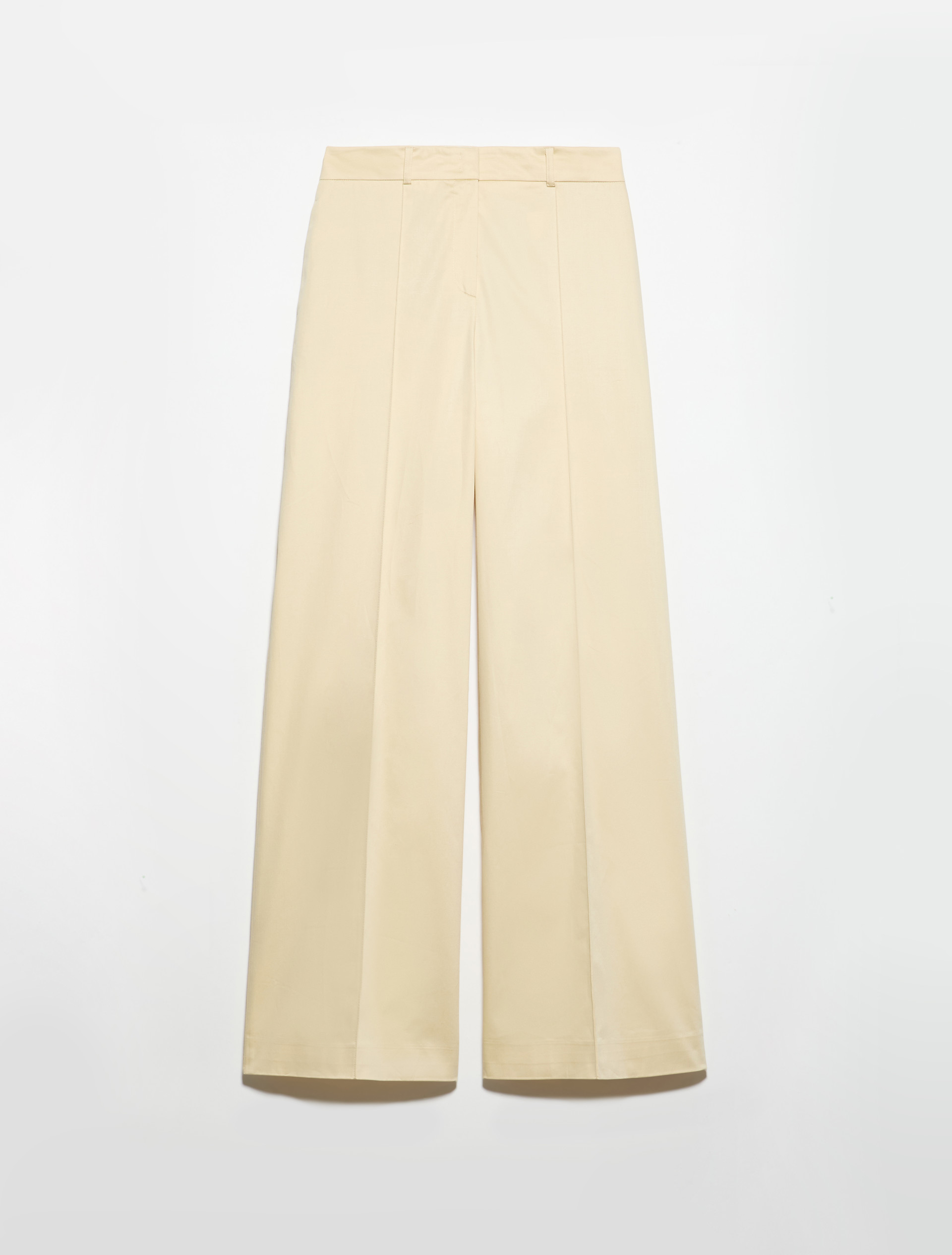 Wide-leg cotton-satin trousers, beige | MAX&Co. Wide-leg cotton-satin trousers - BEIGE - MAX&Co. - 5
