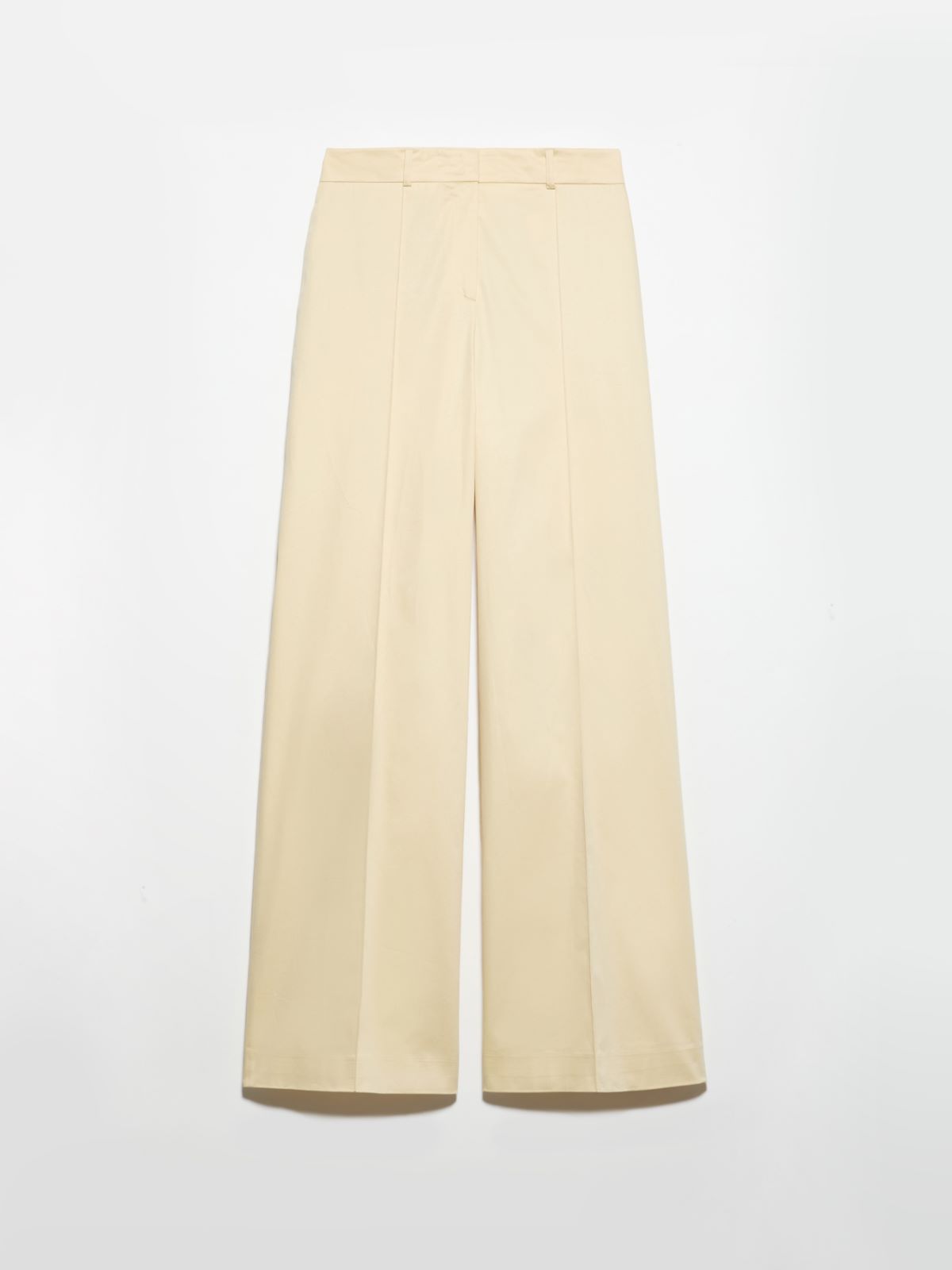 Wide-leg cotton-satin trousers, beige | MAX&Co. Wide-leg cotton-satin trousers - BEIGE - MAX&Co. - 5