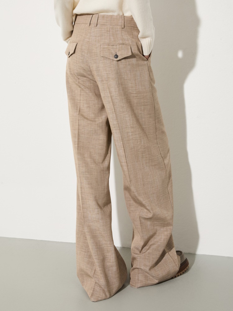 Wide-leg slub grisaille trousers - MAX&Co. - 2