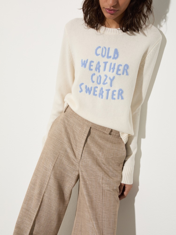 Wide-leg slub grisaille trousers - MAX&Co. - 3