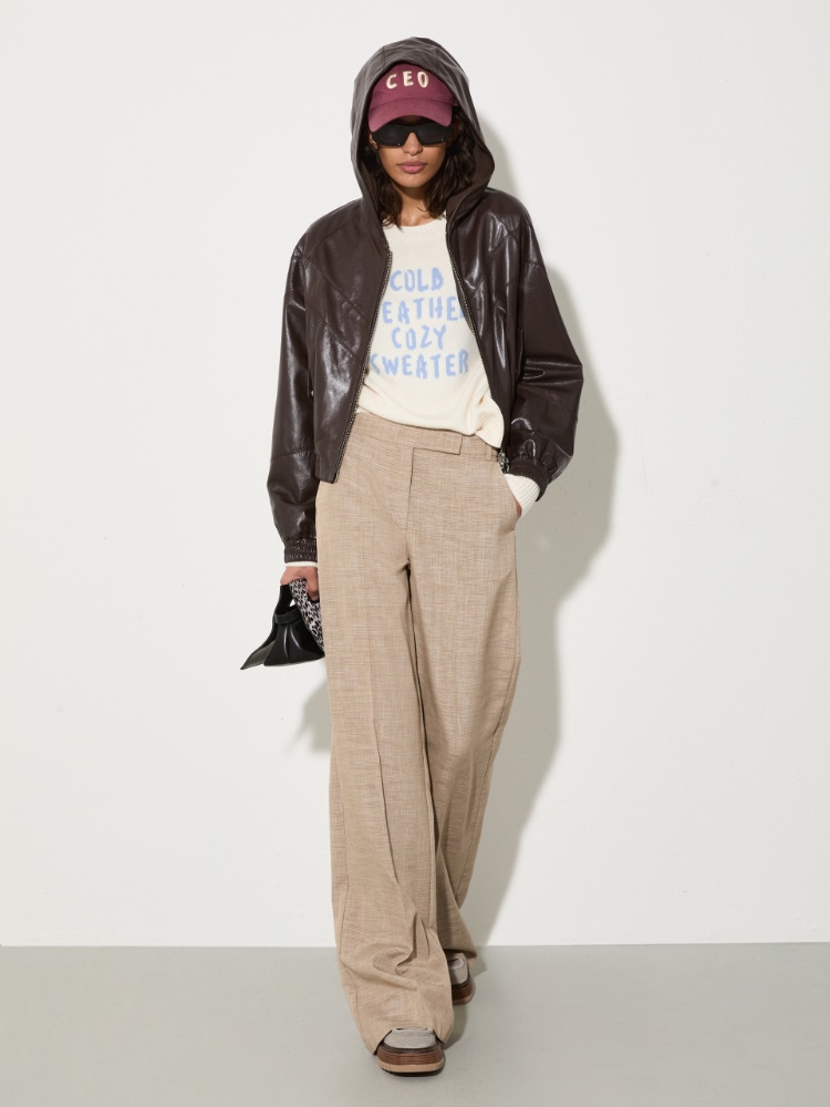 Wide-leg slub grisaille trousers - MAX&Co. - 4