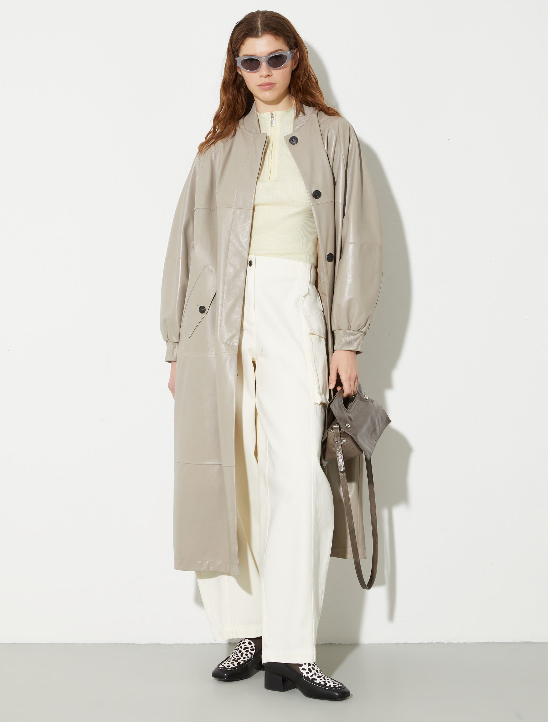 Barrel-leg cargo trousers - CREAM - MAX&Co. - 4