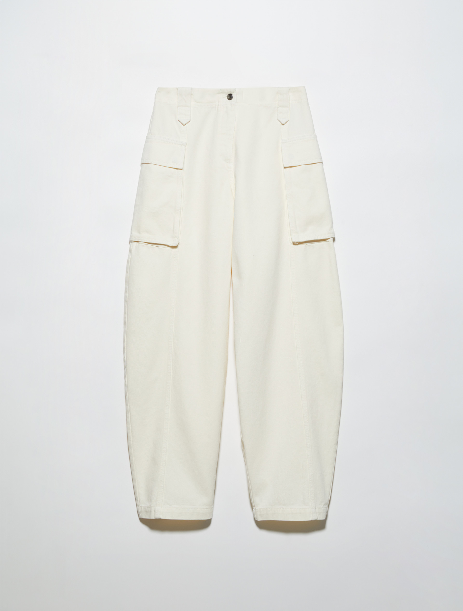 Barrel-leg cargo trousers - CREAM - MAX&Co. - 5