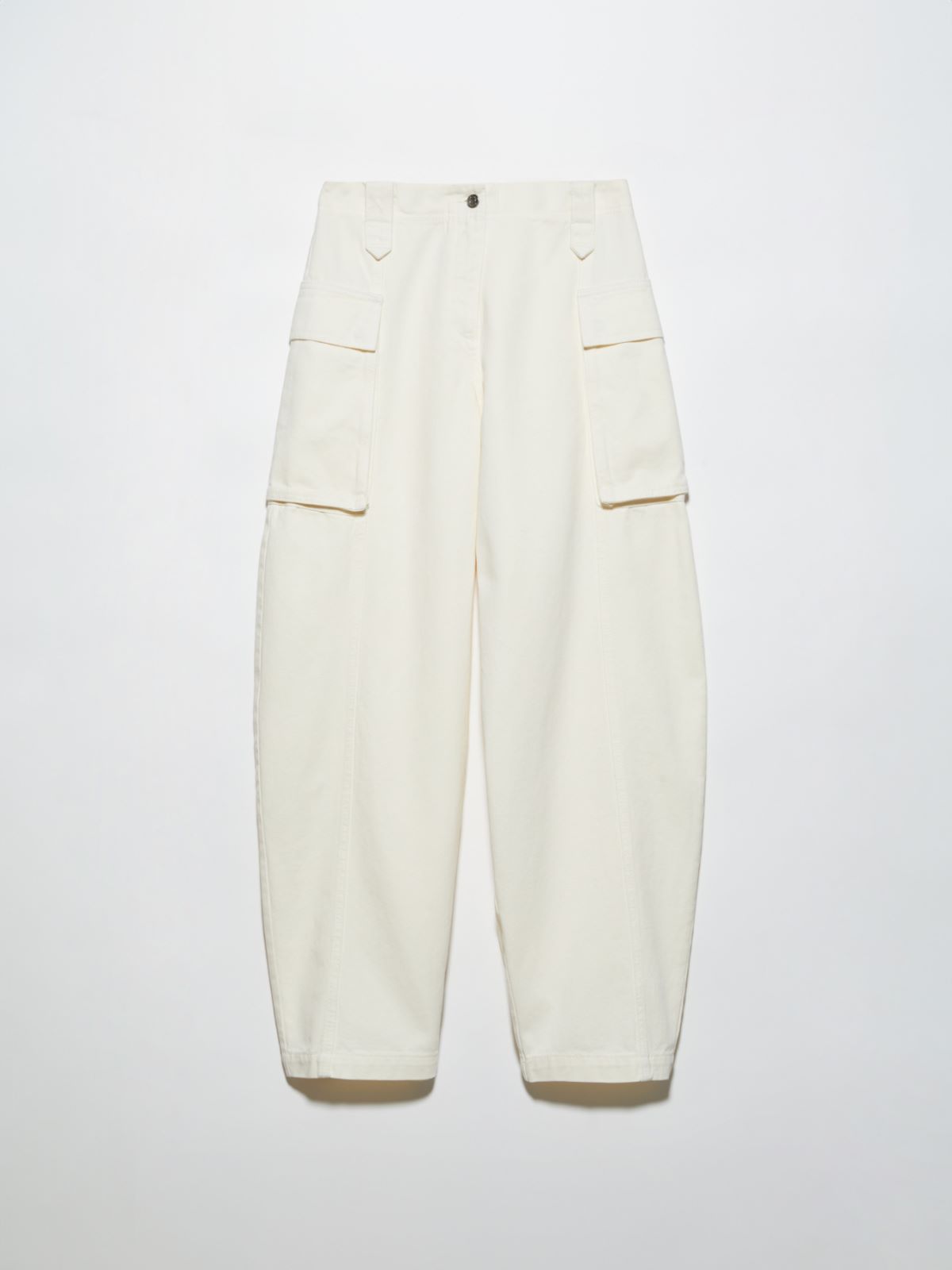 Barrel-leg cargo trousers - CREAM - MAX&Co. - 5
